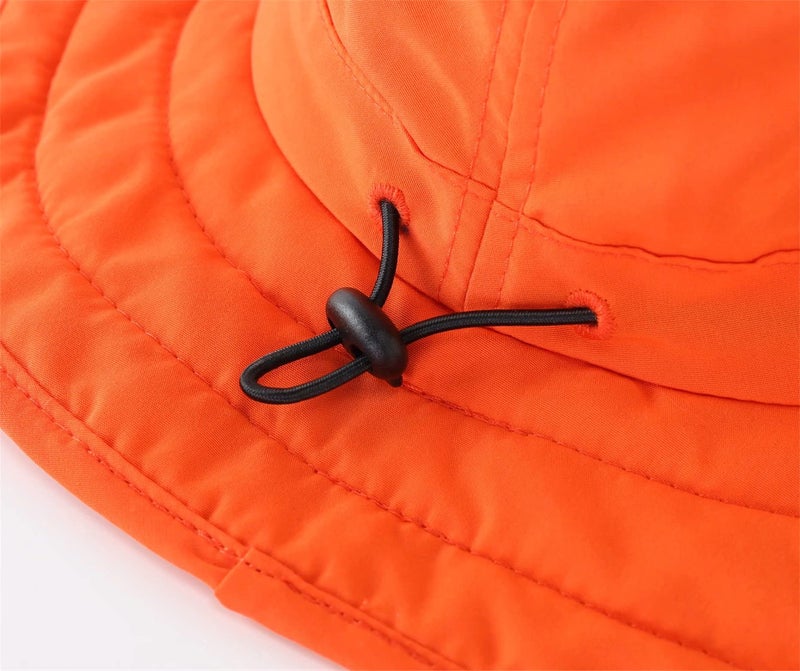 Connectyle Kids UPF 50+ Bucket Sun Hat UV Sun Protection Hats Wide Brim Summer Beach Hat Orange - Image 5